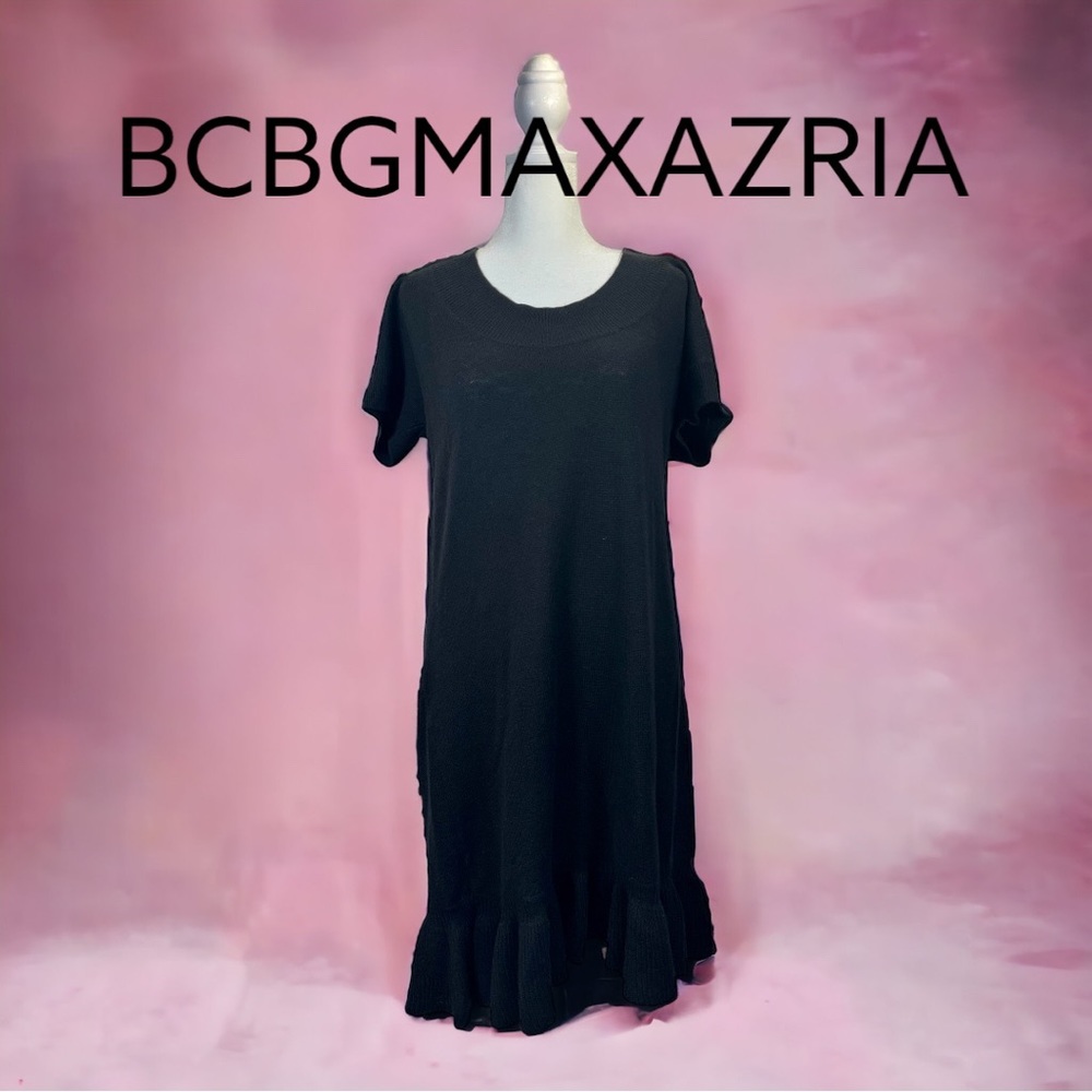 NWT BEAUTIFUL BLACK BCBGMAXAZRIA KNIT WOOL/CASHMERE DRESS Size M